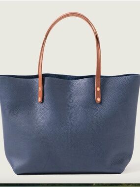 KMM & Co 10" handle east west tote blue cypress color